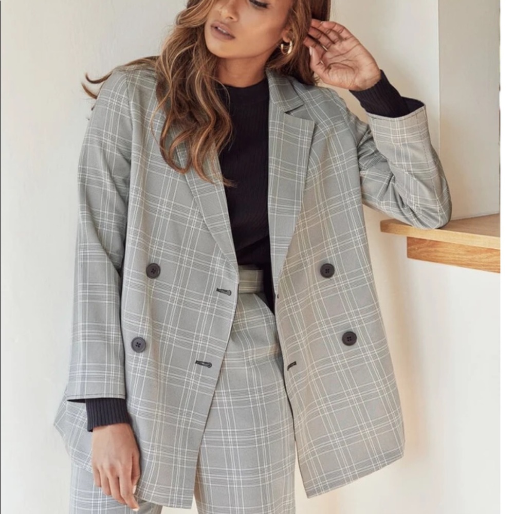 Vetta Reversible Blazer in Grey plaid
